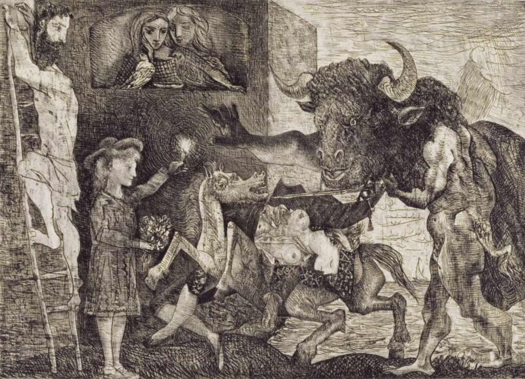 Pablo Picasso. La minotauromaquia, aguafuerte y grabado, 1935